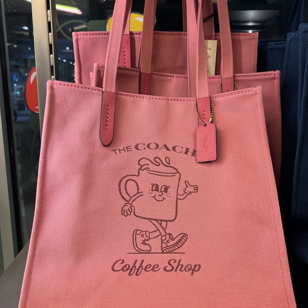 Coach Pink Coffee Shop Tote